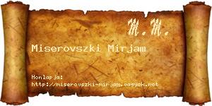 Miserovszki Mirjam névjegykártya